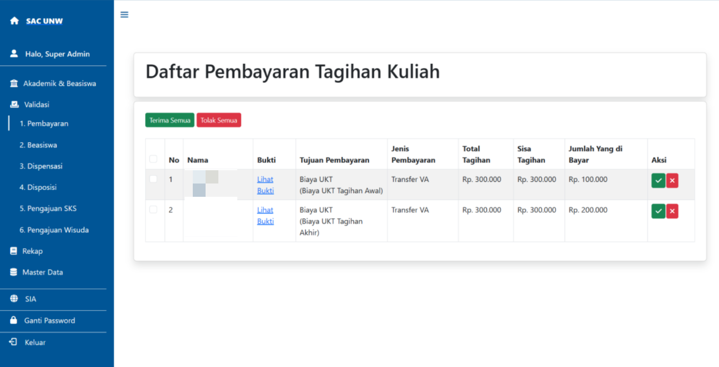 SAC UNW — Student Account System screenshot 3