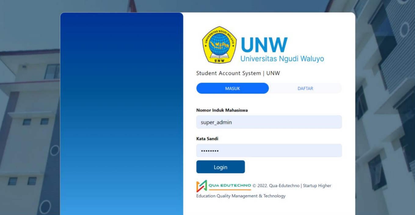 SAC UNW — Student Account System screenshot 2