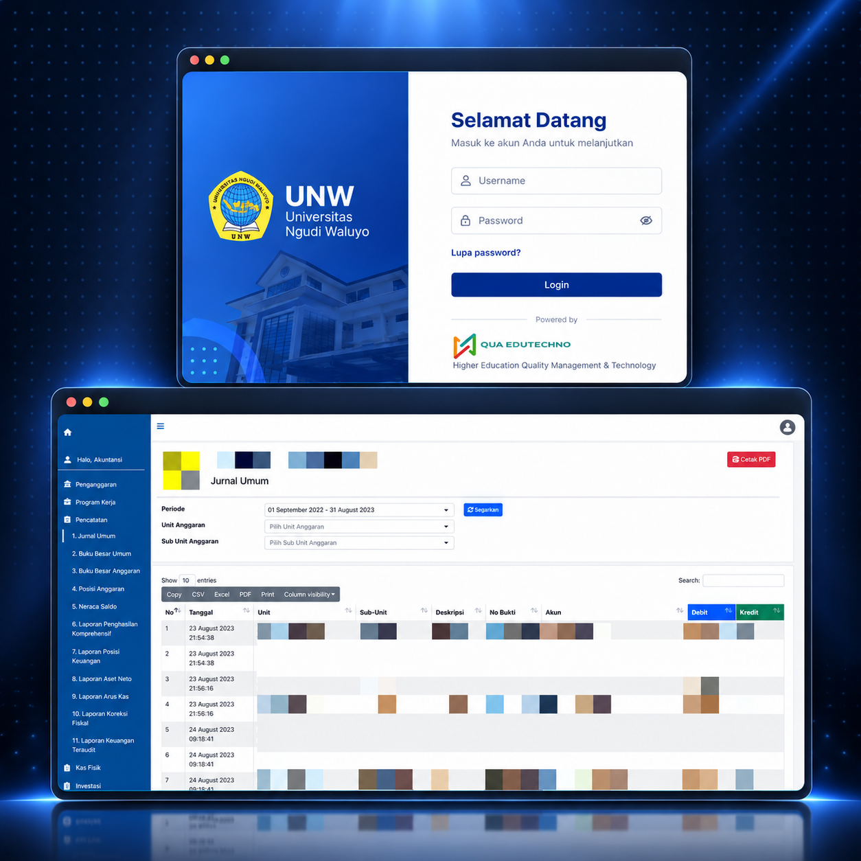 SIA UNW — Accounting Information System screenshot